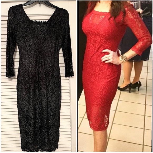NWT Candie’s Black Shimmer Lace Column Fitted Cocktail Dress Size X-Small - Picture 1 of 10